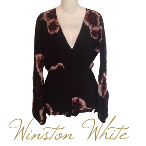 Winston White Pants - Winston White Romper Jumper Floral Long Sleeve Winston White Pants - Winston White Romper Jumper Floral Long Sleeve